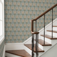 Faded Garden Reverie Duck Egg Wallpaper