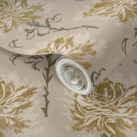 Faded Garden Reverie Gold Wallpaper