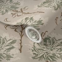 Faded Garden Reverie Sage Wallpaper