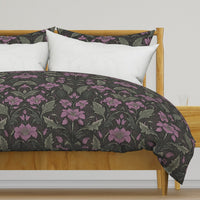 Garden Scrollwork Charcoal Lavender Sage