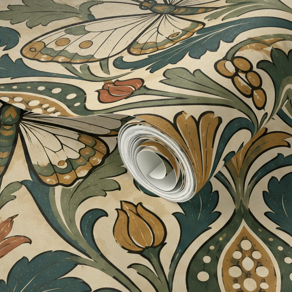 Atlanta Fabrics Meet Me At The Fair Ochre Wallpaper Wallpaper | Atlanta Fabrics