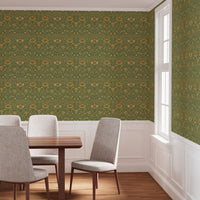 The Visitor Ochre Wallpaper