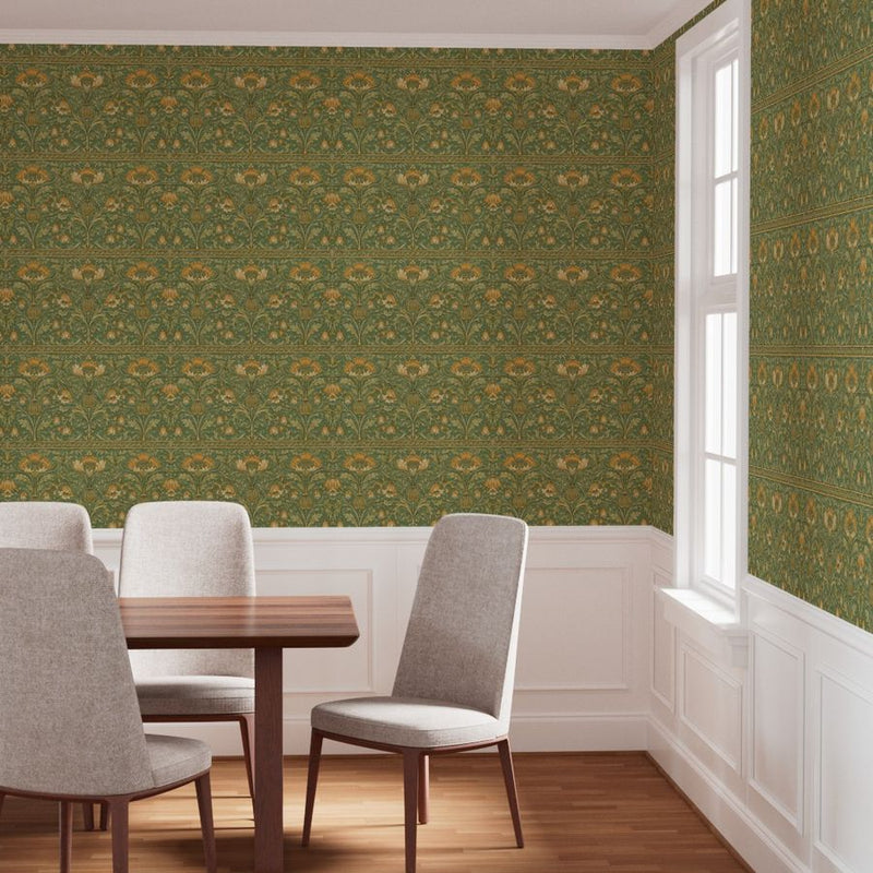 Atlanta Fabrics The Visitor Ochre Wallpaper Wallpaper | Atlanta Fabrics