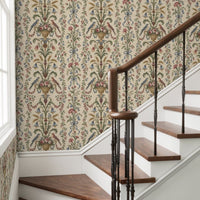 Atlanta Fabrics Aviary Arabesque Parchment Wallpaper Wallpaper | Atlanta Fabrics