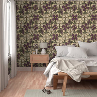Atlanta Fabrics Breeze Table Fan Dusty Grape Wallpaper Wallpaper | Atlanta Fabrics