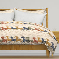 Atlanta Fabrics Galloping Horses Linen Fabric | Atlanta Fabrics