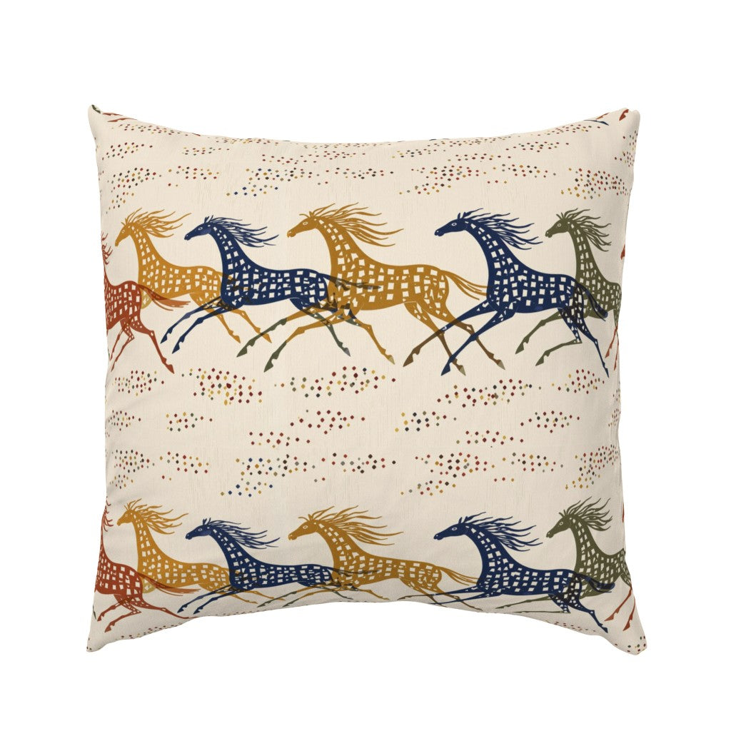 Atlanta Fabrics Galloping Horses Linen Fabric | Atlanta Fabrics