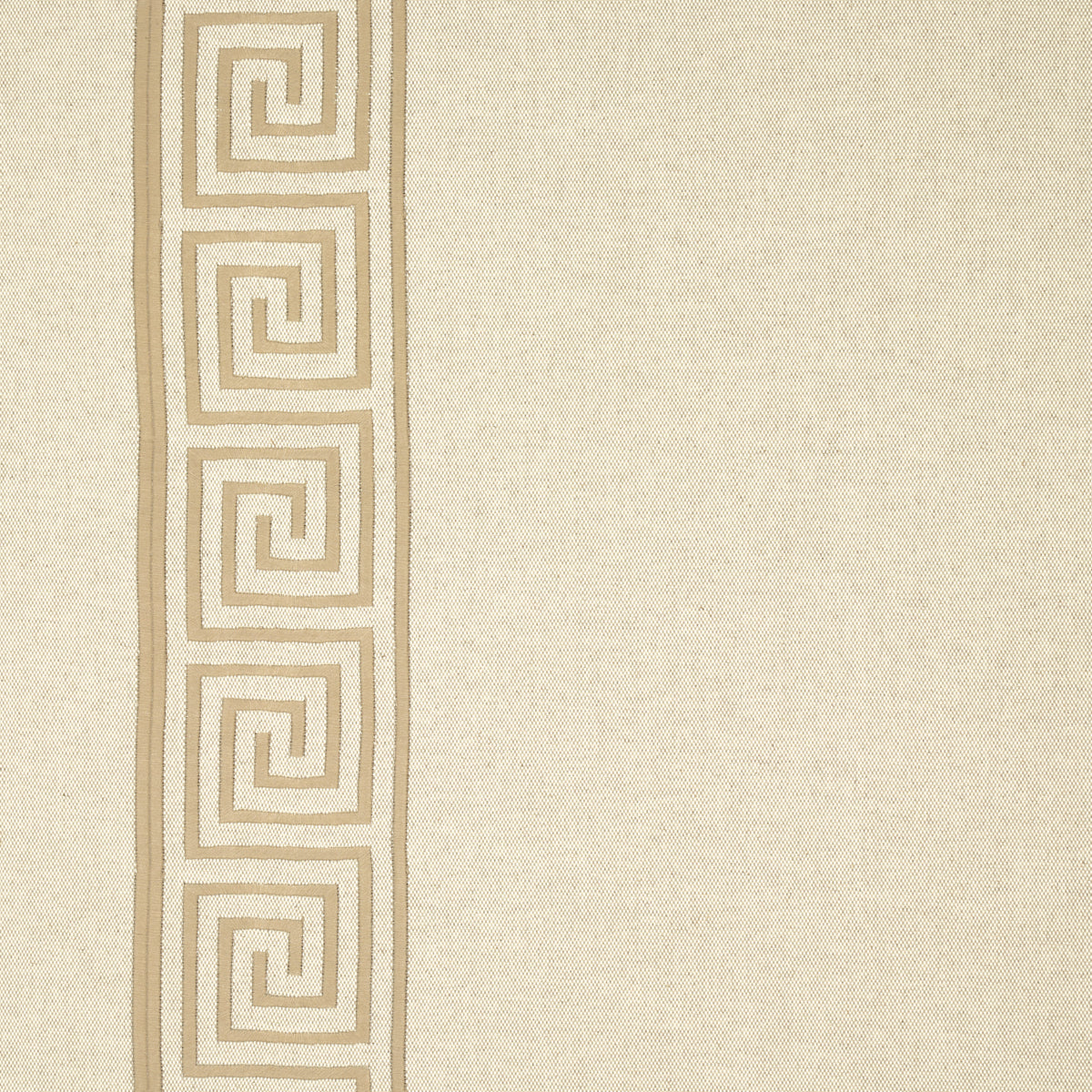 GREEK KEY EMBROIDERY PEBBLE AND TAUPE