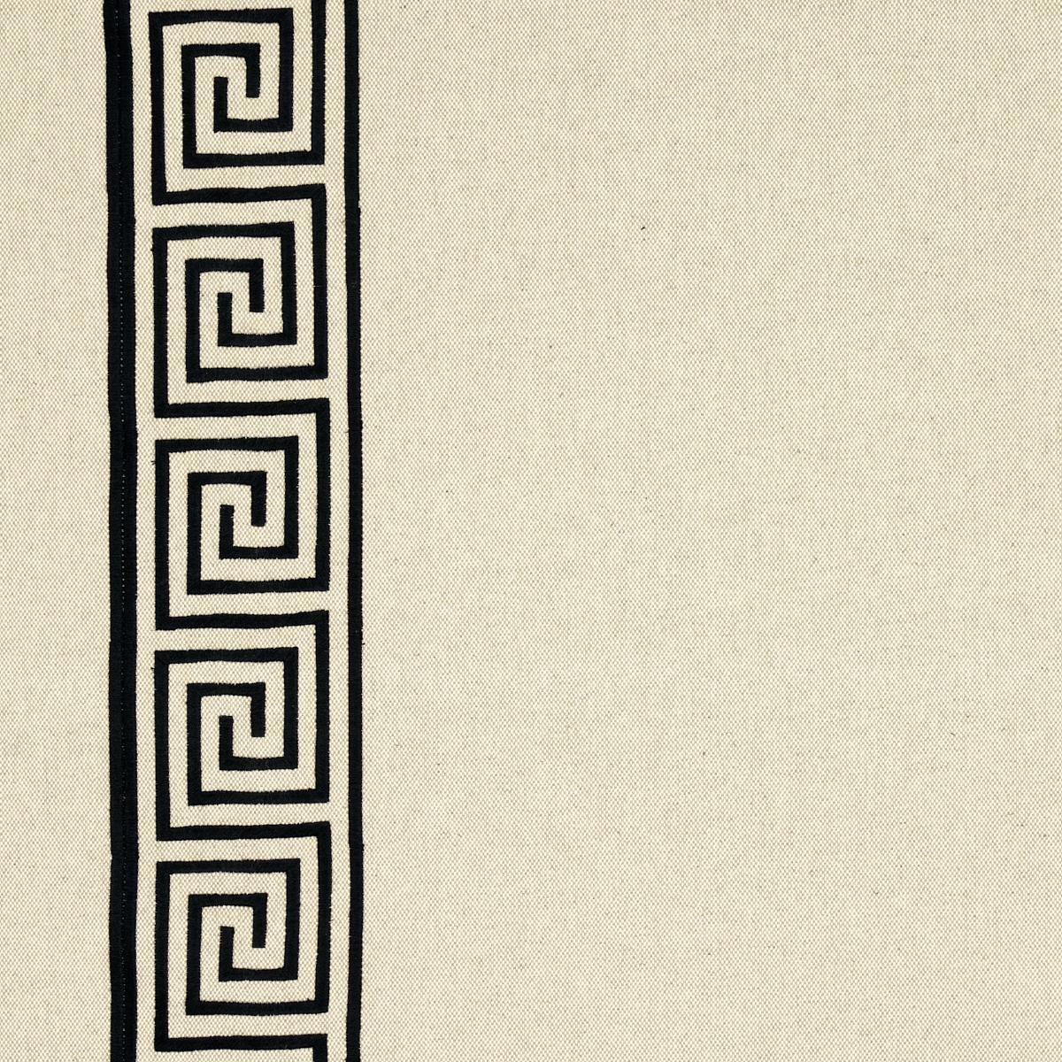Greek Key Embroidery PEBBLE AND BLACK