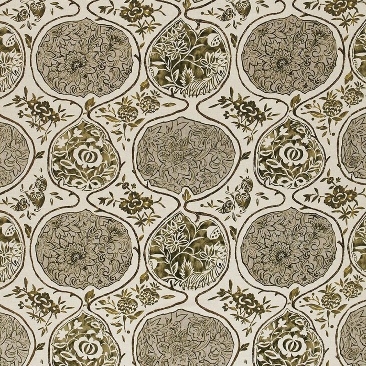 Schumacher KATSUGI LINK AND SEPIA Fabric | Atlanta Fabrics
