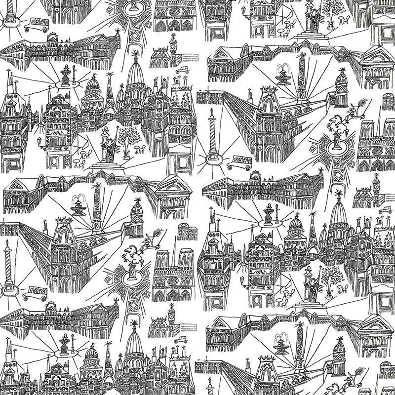 VIEWS OF PARIS BLACK ON WHITE
