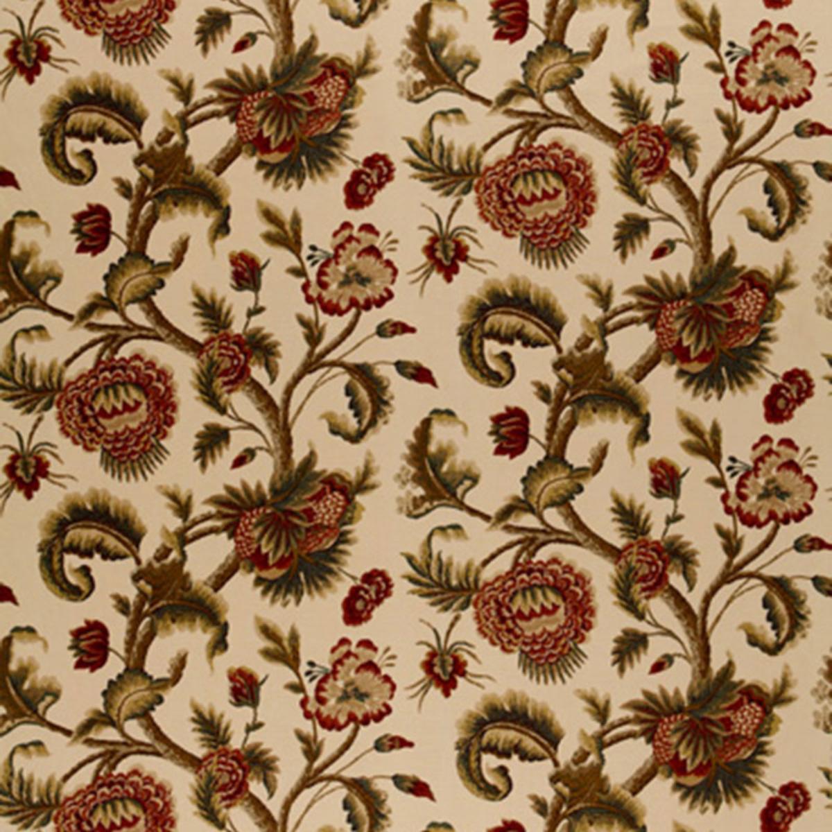 JACOBEAN PRINTED CREWEL BURNISHED SAGE