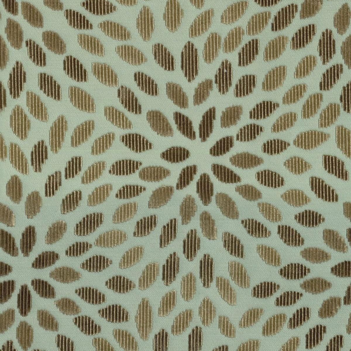 SCHUMACHER KIKU SILK VELVET AQUA & COCOA FABRIC | Atlanta Fabrics