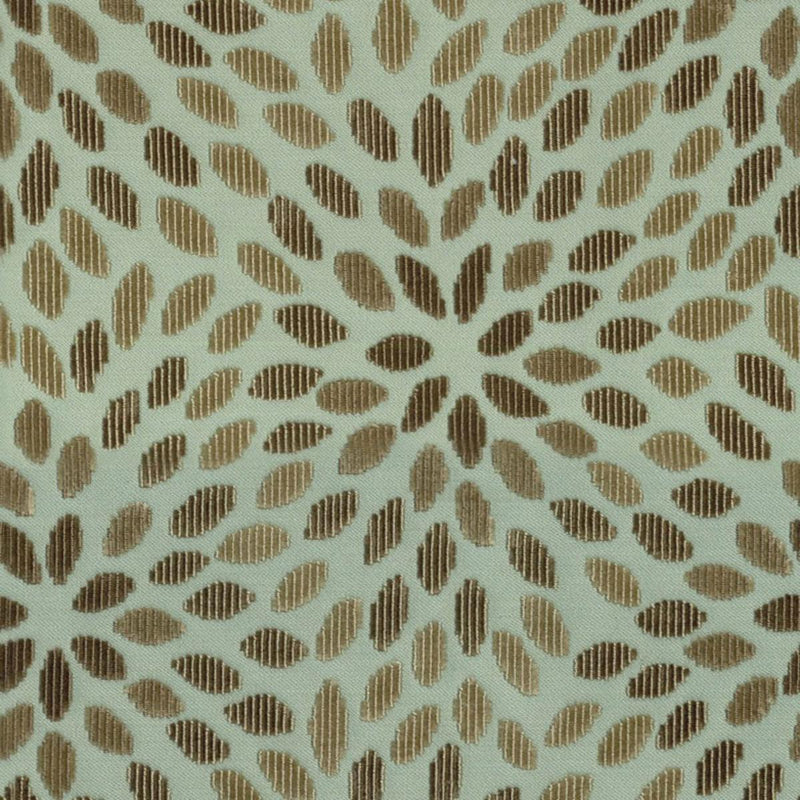SCHUMACHER KIKU SILK VELVET AQUA & COCOA FABRIC | Atlanta Fabrics