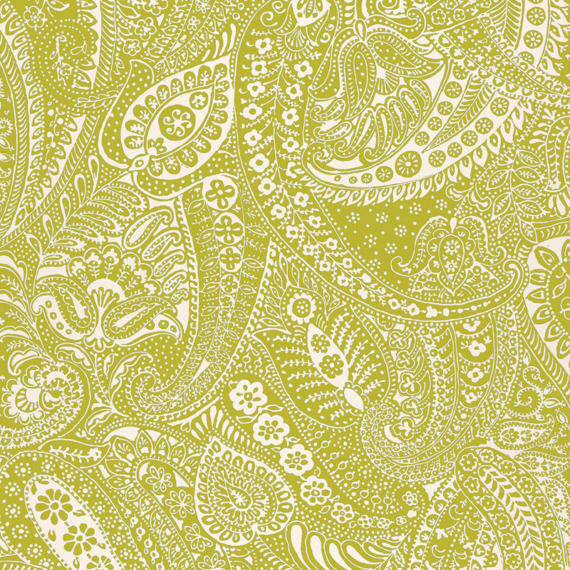 Schumacher PAISLEY PRINT SOFT CHARTREUSE Fabric | Atlanta Fabrics