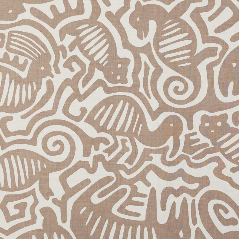 Schumacher ZOO DANCE COCOA Fabric | Atlanta Fabrics