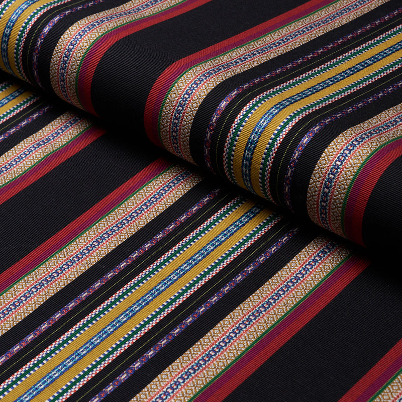 Schumacher WELLINGTON STRIPE BLACK Fabric | Atlanta Fabrics