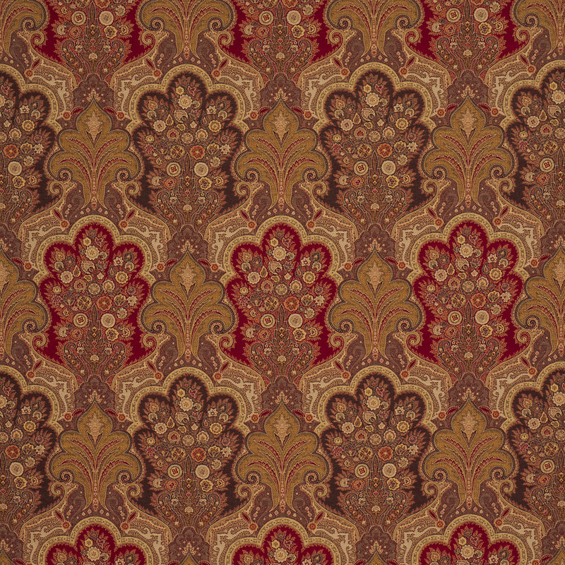 Schumacher NEW CASTLE PAISLEY CRANBERRY  | Atlanta Fabrics