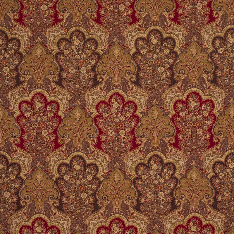 Schumacher NEW CASTLE PAISLEY CRANBERRY Fabric | Atlanta Fabrics