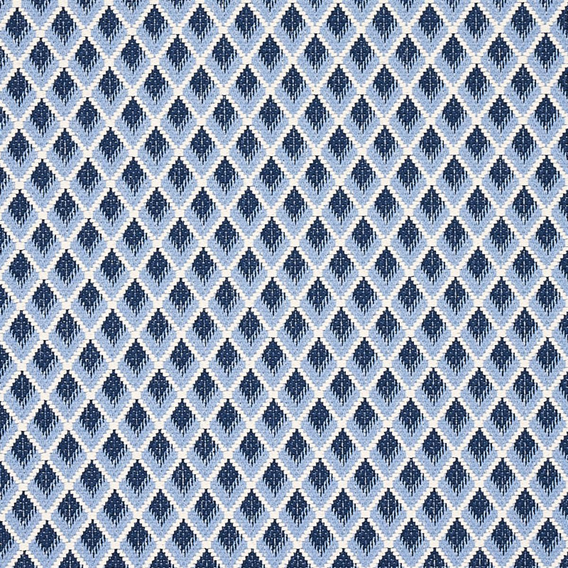 SCHUMACHER HAMMERICK DIAMOND BLUE FABRIC | Atlanta Fabrics