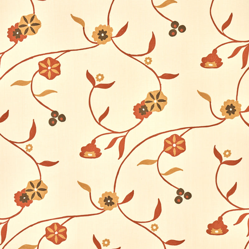 Schumacher Indira EmbroideryÂ  SPICE  | Atlanta Fabrics