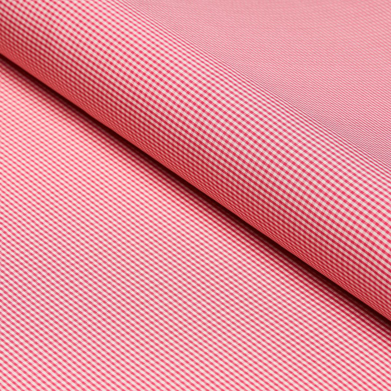 SCHUMACHER DALTON SILK GINGHAM CERISE FABRIC | Atlanta Fabrics