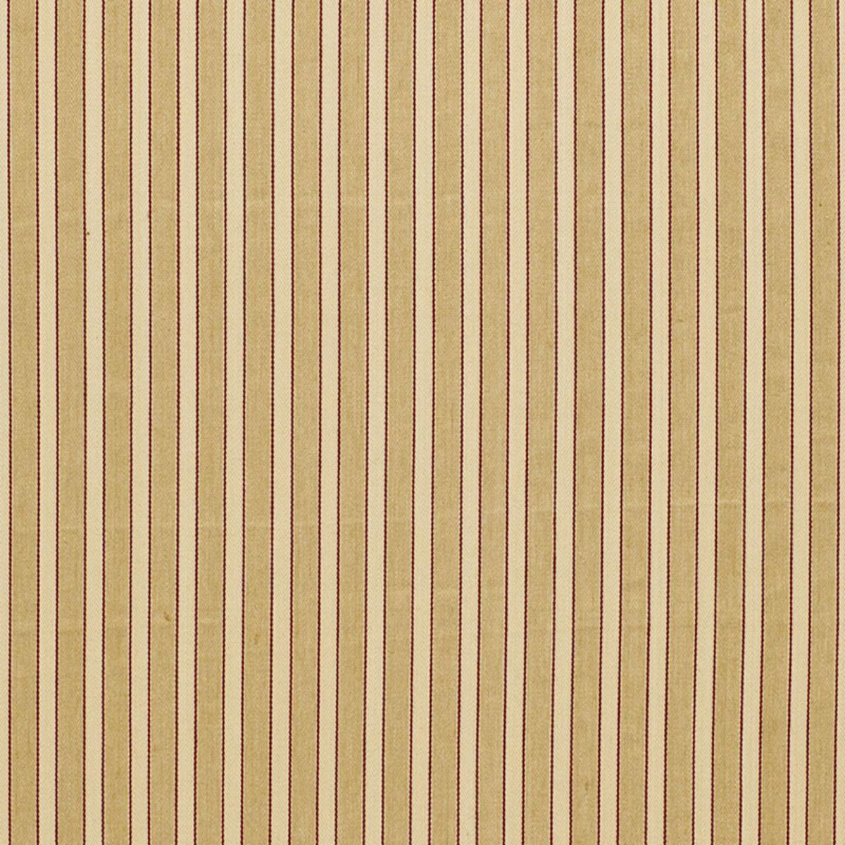 SCHUMACHER ANTIQUE TICKING STRIPE SANDALWOOD FABRIC | Atlanta Fabrics