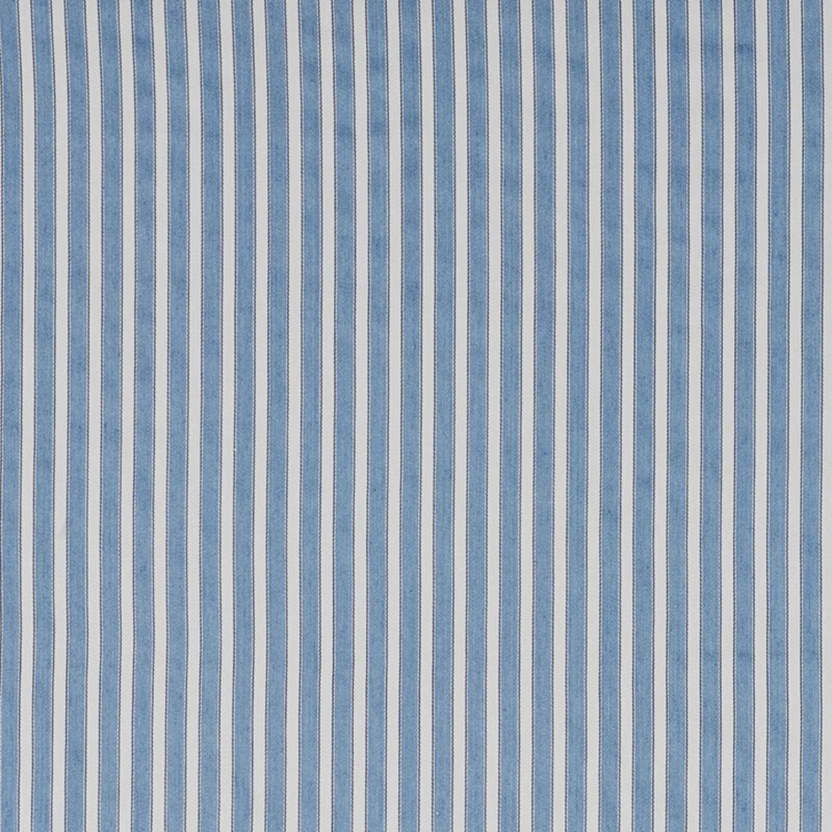 SCHUMACHER ANTIQUE TICKING STRIPE BLEU FABRIC | Atlanta Fabrics