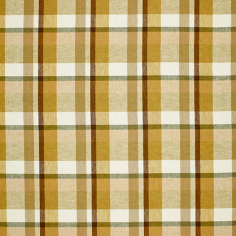 SCHUMACHER AUGUSTA LINEN PLAID SAND DUNE FABRIC | Atlanta Fabrics