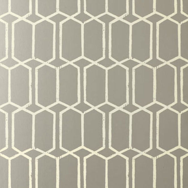 Schumacher MODERN TRELLIS SILVER  | Atlanta Fabrics