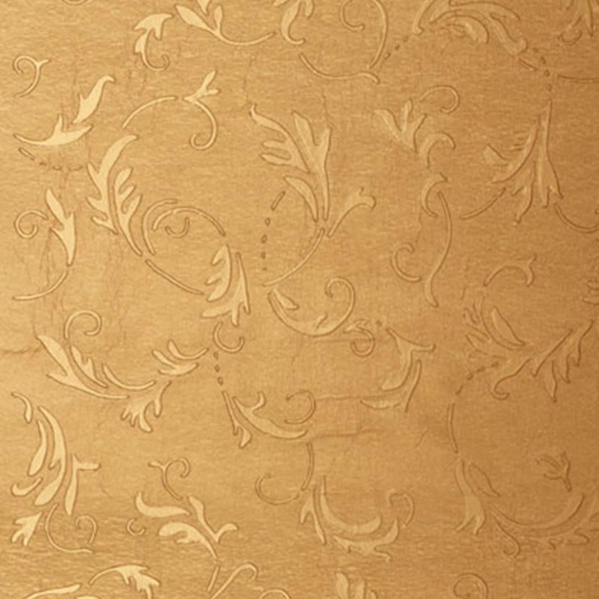 SCHUMACHER ADARA ARABESQUE GOLD WALLCOVERING | Atlanta Fabrics