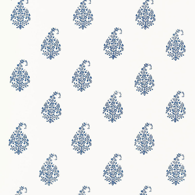 Schumacher KERALA PAISLEY DELFT WALLCOVERING | Atlanta Fabrics