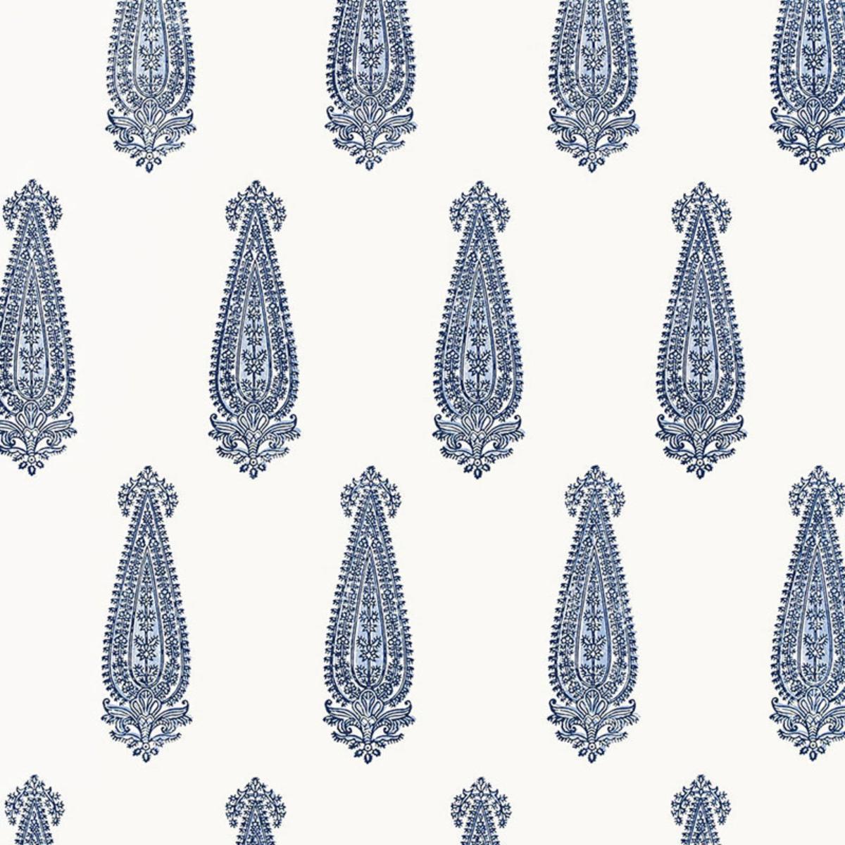 SCHUMACHER KATARA PAISLEY DELFT WALLCOVERING | Atlanta Fabrics
