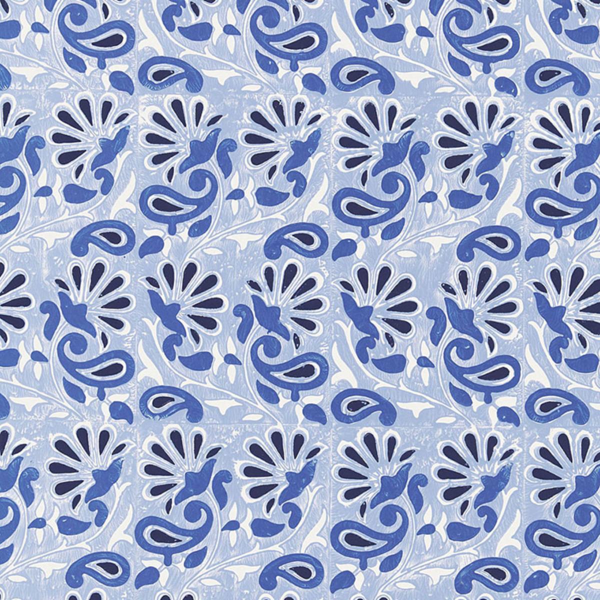 SCHUMACHER RAMPURA DELFT WALLCOVERING | Atlanta Fabrics