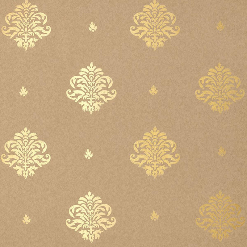 SCHUMACHER MAYLA DAMASK GILT WALLCOVERING | Atlanta Fabrics