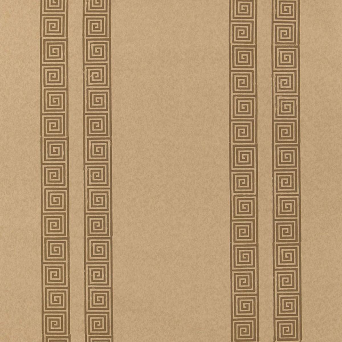 SCHUMACHER GREEK KEY STRIPE TABAC WALLCOVERING | Atlanta Fabrics