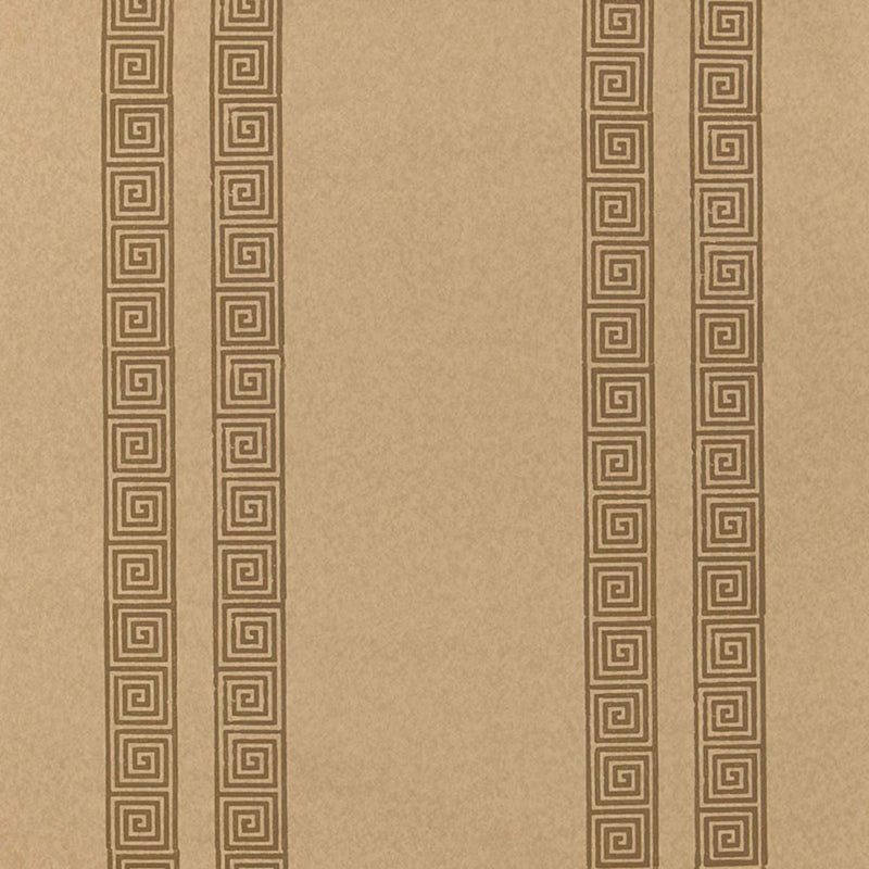 SCHUMACHER GREEK KEY STRIPE TABAC WALLCOVERING | Atlanta Fabrics