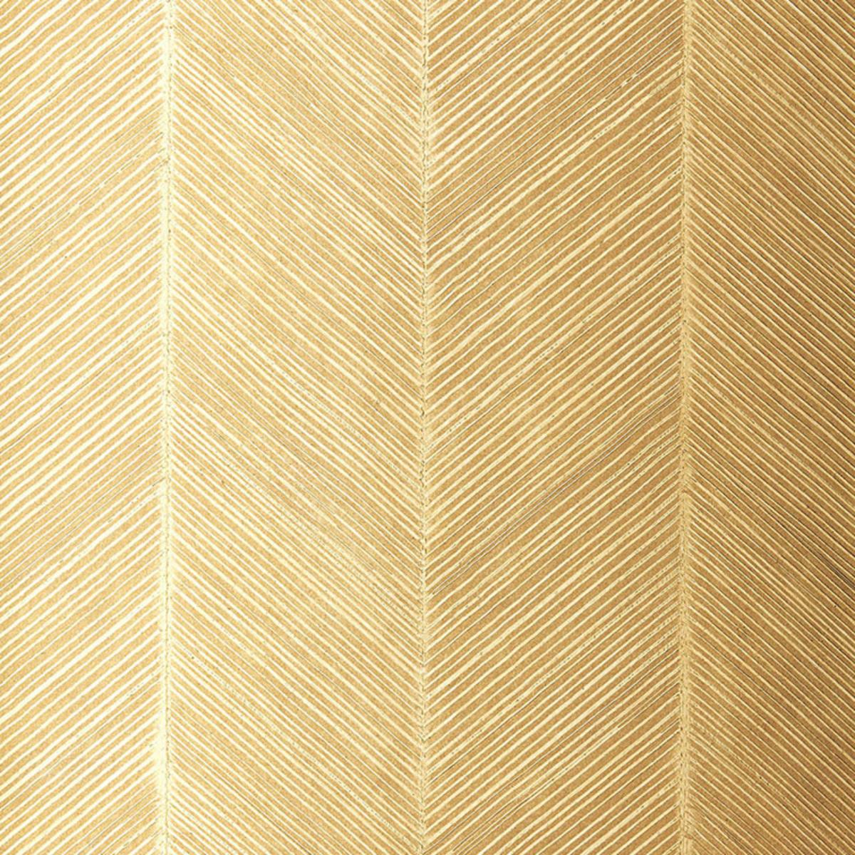 SCHUMACHER CHEVRON TEXTURE WHITE GOLD WALLCOVERING | Atlanta Fabrics