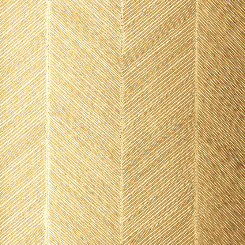 Schumacher CHEVRON TEXTURE WHITE GOLD WALLCOVERING | Atlanta Fabrics