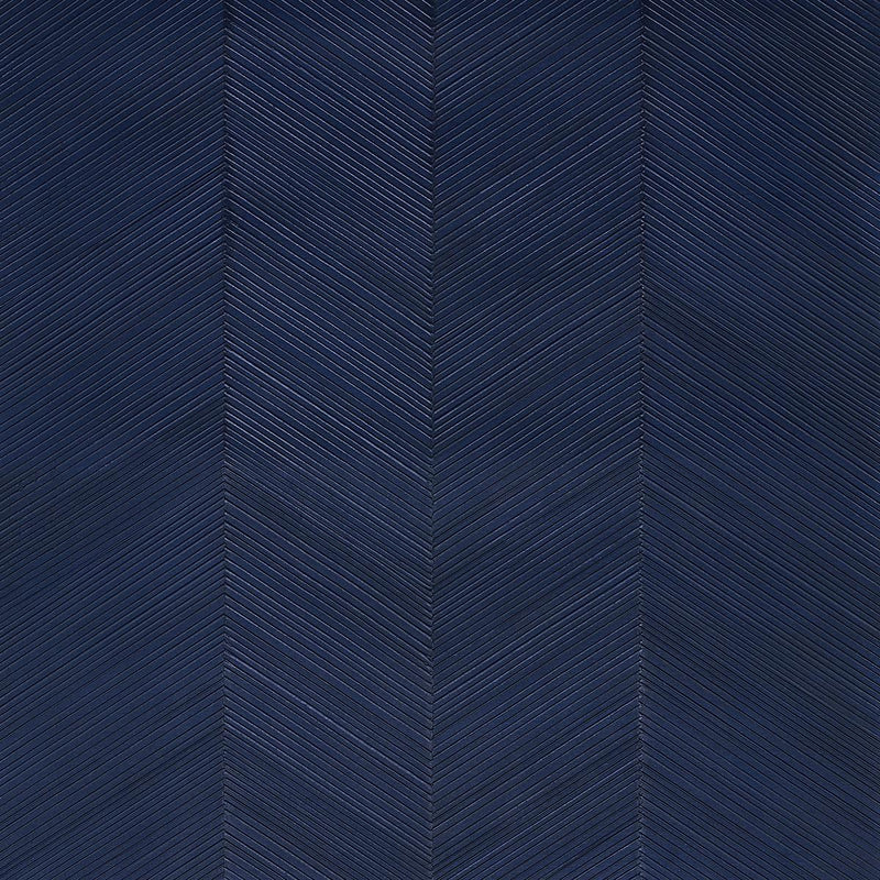SCHUMACHER CHEVRON TEXTURE MIDNIGHT BLUE WALLCOVERING | Atlanta Fabrics