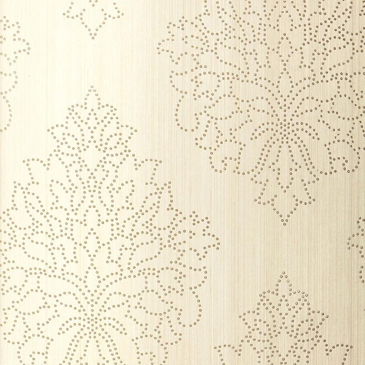 SCHUMACHER BEADED DAMASK ALABASTER WALLCOVERING | Atlanta Fabrics