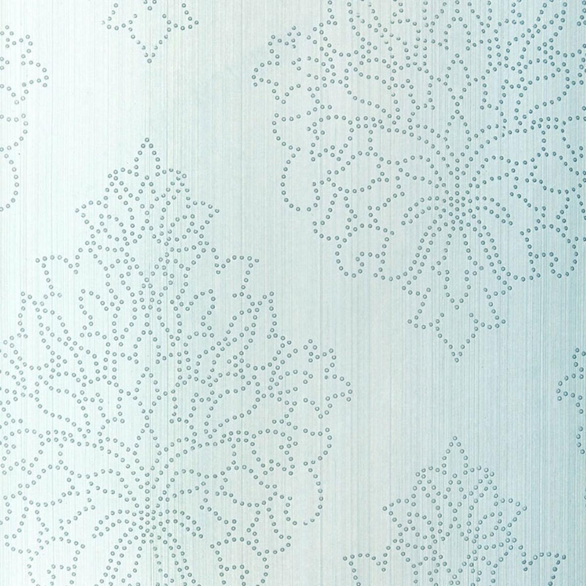 SCHUMACHER BEADED DAMASK SKY WALLCOVERING | Atlanta Fabrics