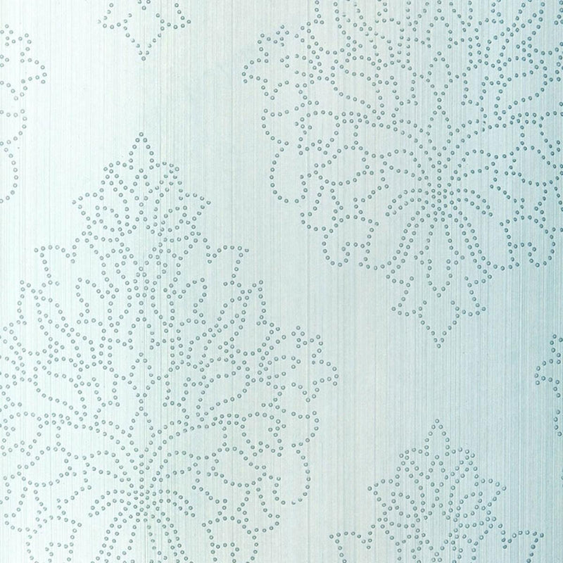 SCHUMACHER BEADED DAMASK SKY WALLCOVERING | Atlanta Fabrics