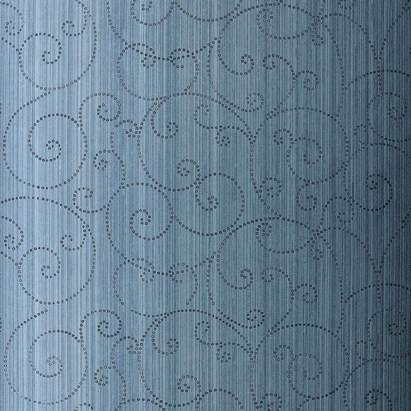 SCHUMACHER BEADED SCROLL PEACOCK WALLCOVERING | Atlanta Fabrics