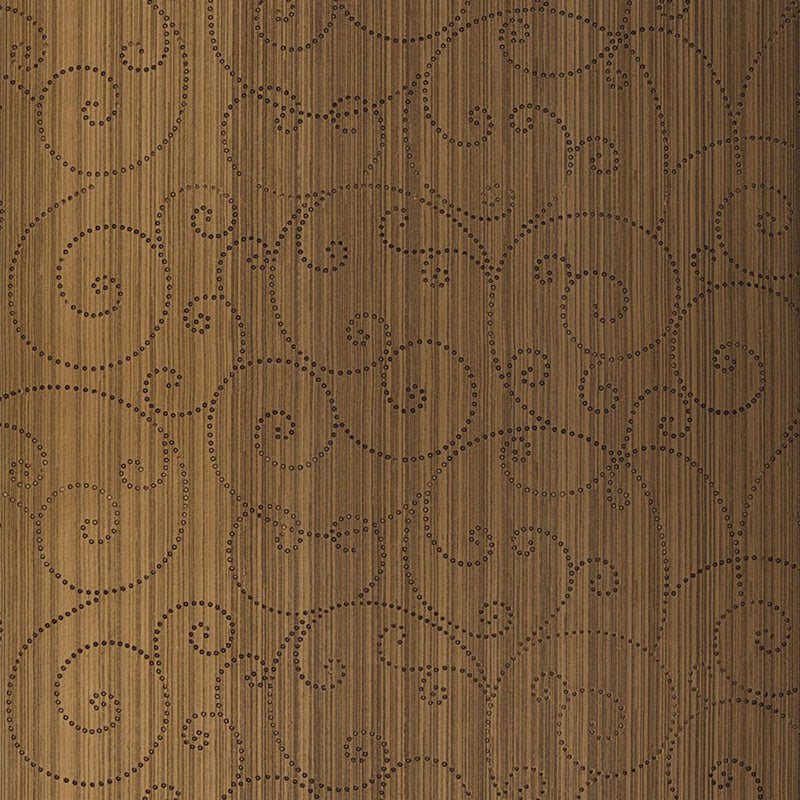 SCHUMACHER BEADED SCROLL BURNISHED BRONZE WALLCOVERING | Atlanta Fabrics