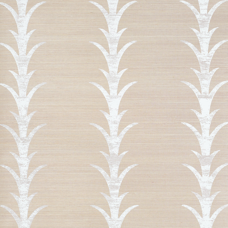 Schumacher ACANTHUS STRIPE SISAL FOG & CHALK  | Atlanta Fabrics