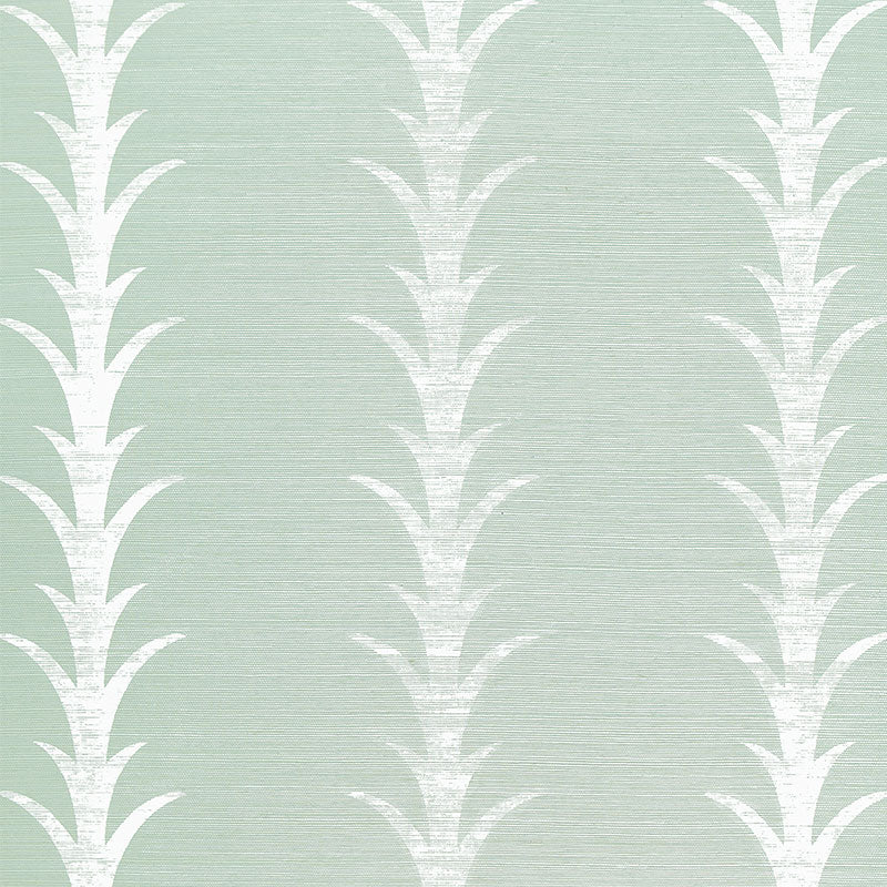 Schumacher ACANTHUS STRIPE SISAL SEAGLASS & CHALK  | Atlanta Fabrics