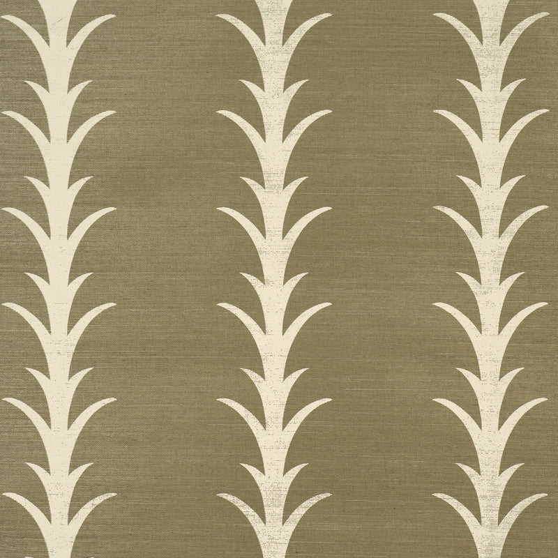 Schumacher ACANTHUS STRIPE SISAL JUNIPER  | Atlanta Fabrics