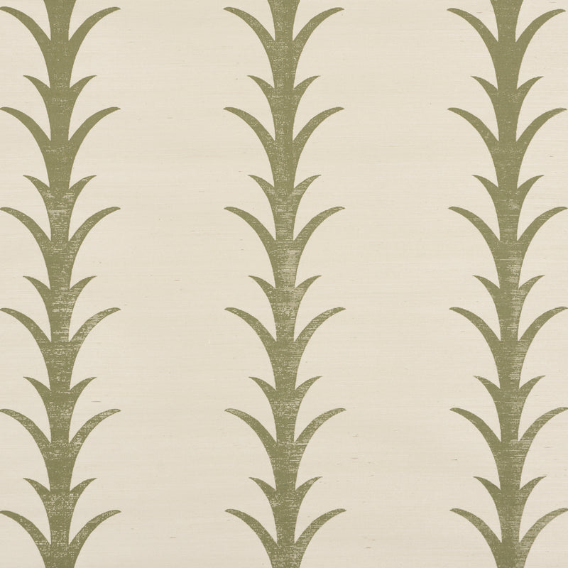 Schumacher ACANTHUS STRIPE SISAL OLIVE  | Atlanta Fabrics