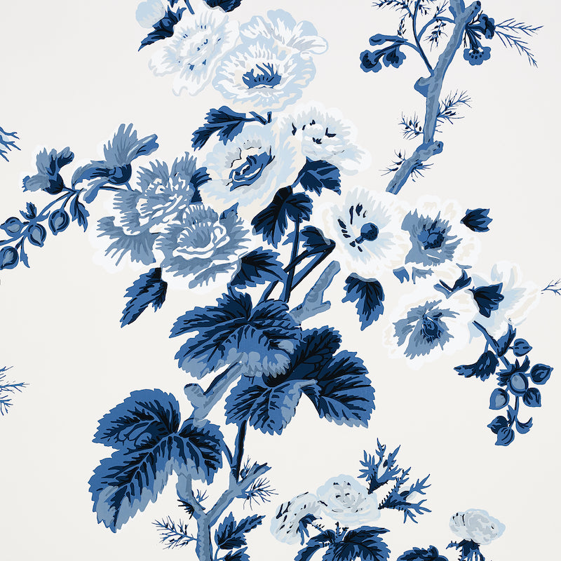 Schumacher PYNE HOLLYHOCK INDIGO  | Atlanta Fabrics